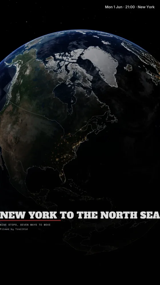 The opening title frame of a TrailVid map video