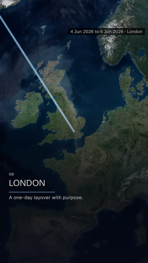 The London arrival rendered in TrailVid with the Folio theme