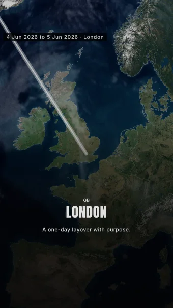 Monument theme showing the London arrival over daylight Europe